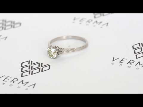 Circa 1910s Edwardian Platinum 1.01ct Old European Brilliant Engagement Ring