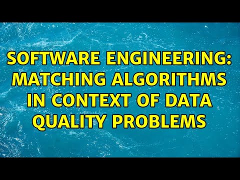 Software Engineering: Matching algorithms in context of data quality problems