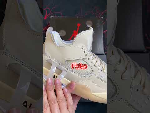 Real VS Fake Off-White x Air Jordan 4 Sail !