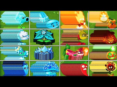 Random 16 Teams 3 Plants Cold Vs Hot Plants- Who Will Win ? PvZ 2 Plant vs Plant Battlez