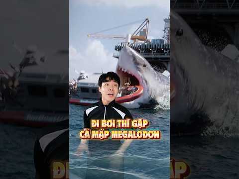 Đang đi bơi thì gặp phải Cá mập Megalodon