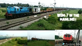 preview picture of video 'TNP WDM-7 in the mainline!! And other 3 trains.. 4 in 1 compilation at Gummidipoondi!'