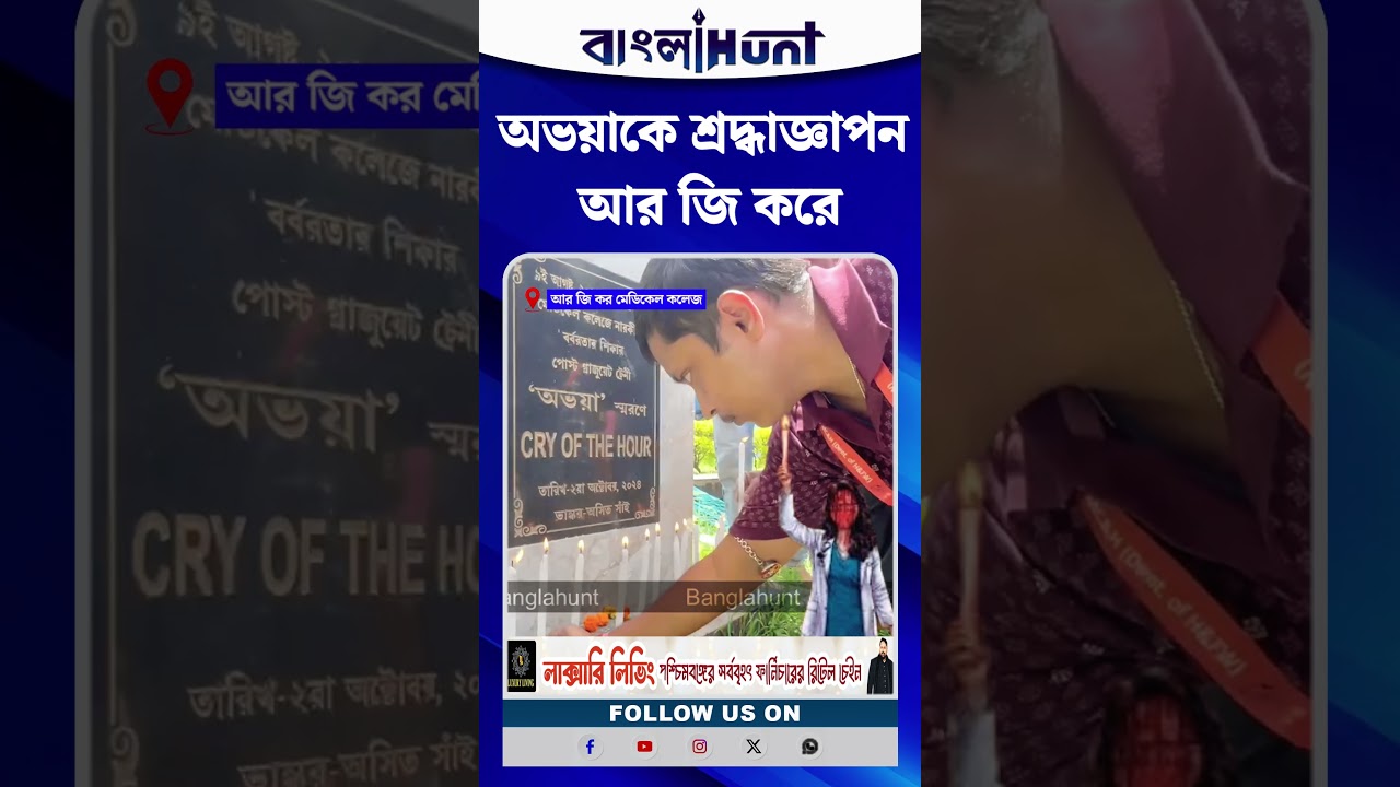 Abhaya কে শ্রদ্ধাজ্ঞাপন R G Kar এ