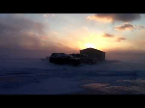 Mille Lacs in a blizzard, two miles from shore.