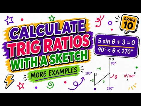 Calculate Trig Ratios Using a Sketch | More Examples | Grade 10 CAPS Maths
