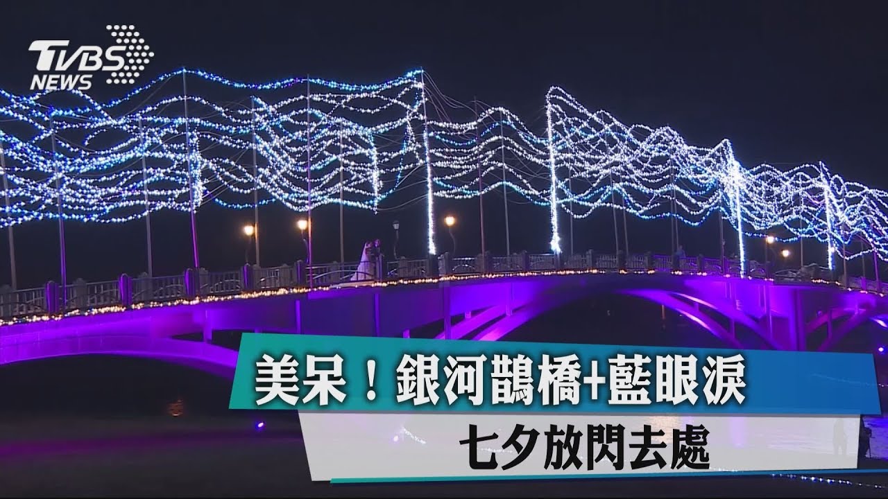夢幻銀河鵲橋　藍眼淚燈海七夕氛圍濃