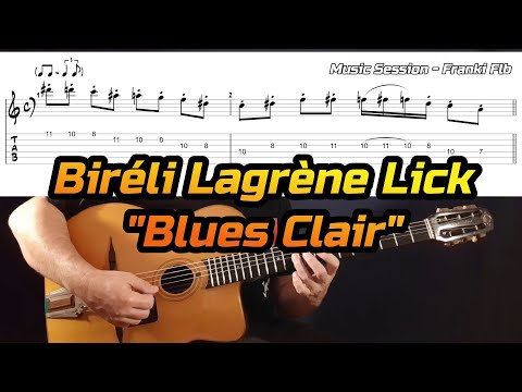 Blues Clair Bireli Lagrene C Lick - Gypsy Jazz Guitar Lesson - Manouche Tutorial Free Tab