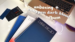 [ENGENE-loG] unboxing enhypen dark blood album set !! (half, full, new ver) 🖤