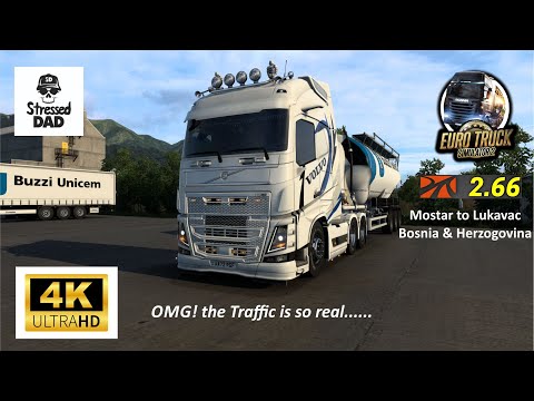 ETS2 ProMods 2.66 Volvo FH16 750 Mostar to Lukavac in Bosnia & Herzegovina Euro Truck Simulator 4K