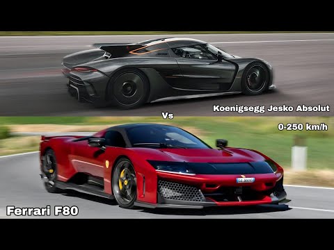 Ferrari F80 Vs Koenigsegg Jesko Absolut 0-250 km/h Acceleration Comparison