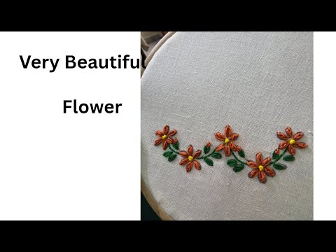Very Beautiful Flower 🌺Design using hand embroidery stitching 🌺🌹