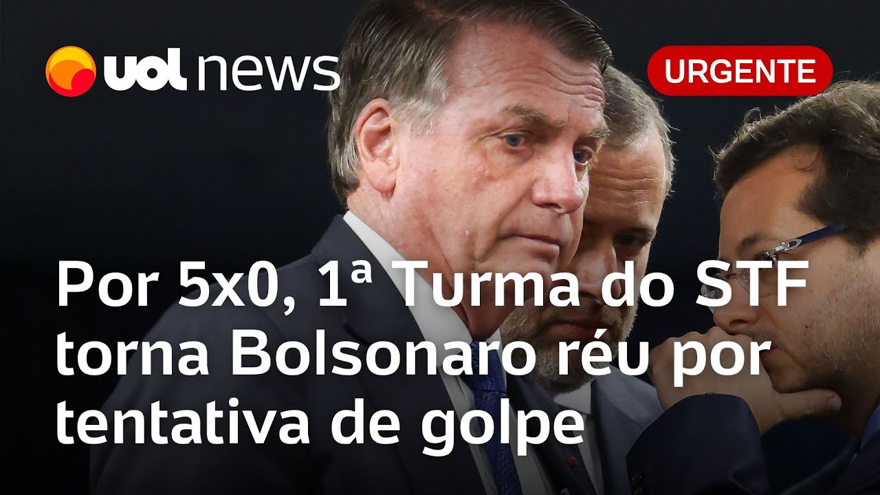 Bolsonaro vira réu por tentativa de golpe; julgamento na 1ª Turma do STF termina com 5x0
