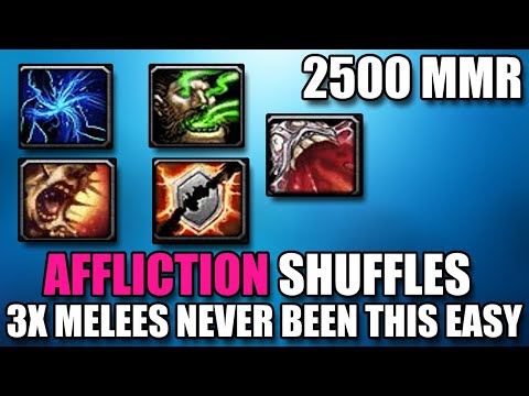 AFFLICTION VS 3X MELEES - 2470CR SOLO SHUFFLE - THIS WAS SO EASY - WARLOCK PVP - BUALOCK