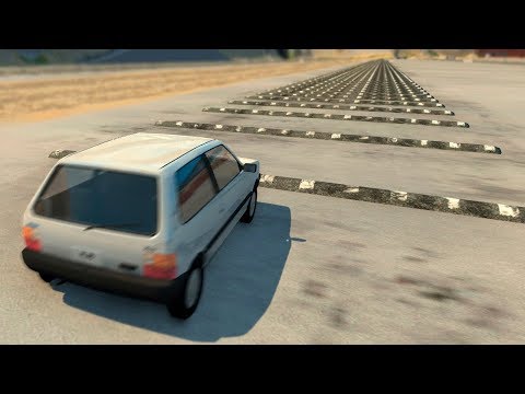 FIAT UNO AT HIGH SPEED VS 100 SPEED BUMPS IN A ROW