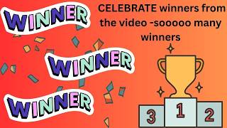 Winners for the Friday Video comment words - watch to the end there are a LOT of winners