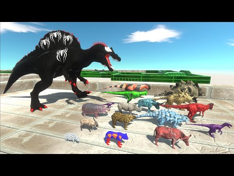 Escape from BLACK SPIDERMAN SPINOSAURUS - Escape from Monster - Animal Revolt Battle Simulator