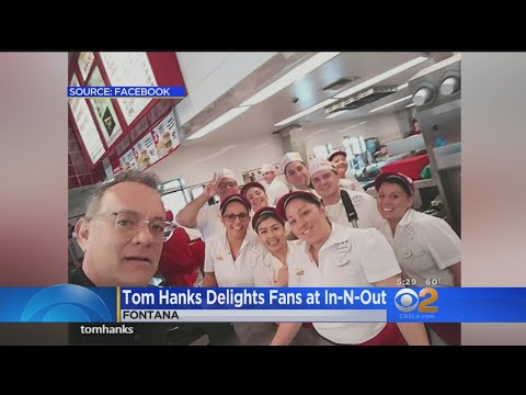 Tom Hanks Delights Fans At Fontana In-N-Out