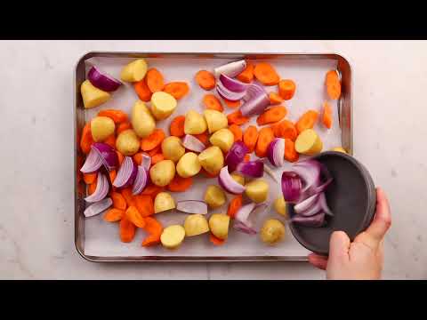 Recette Saumon en croûte de pistache & légumes rôtis