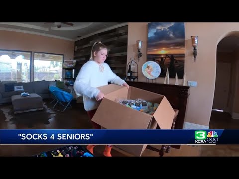 Stockton teen gives away goofy socks to seniors