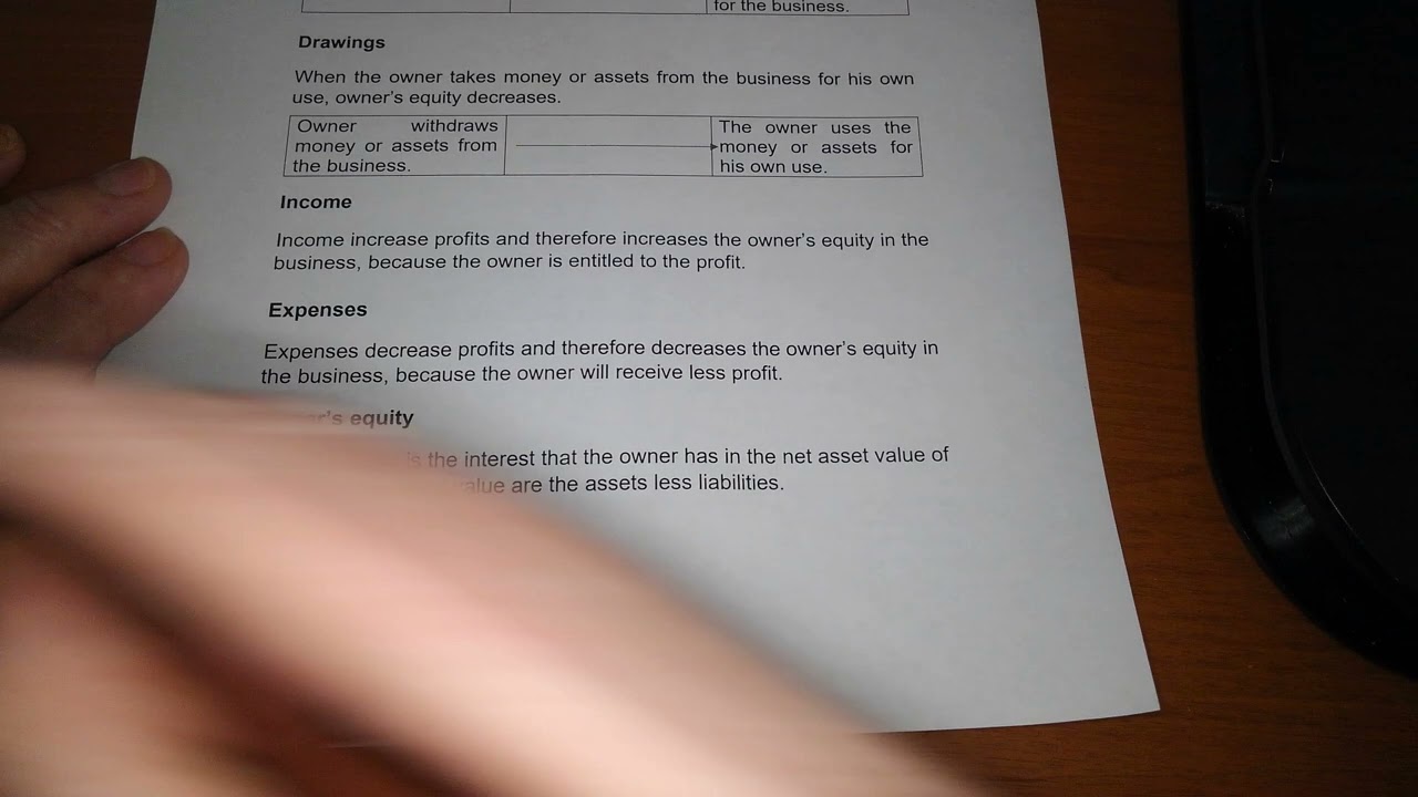 3. Owner's Equity