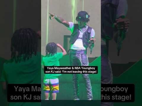 NBA YoungBoy & Yaya Mayweather’s son KJ didn’t wanna leave the stage #masa #nbayoungboy