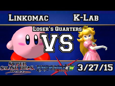 RRX9! - Linkomac (Kirby, Jigglypuff) Vs K-Lab (Peach) - SSBM Losers Quarters - Melee