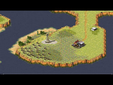 Red Alert 2 | Yuri's Revenge | 7 vs 1 | Pattern of islands | France vs random