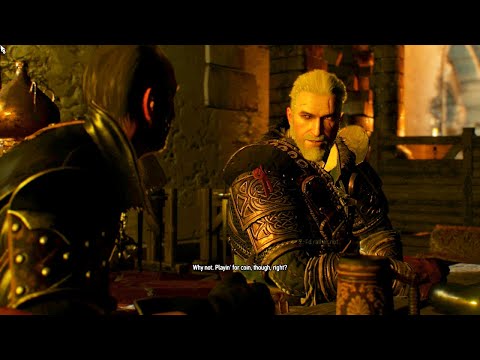 Geralt and Eskel roasting Lambert