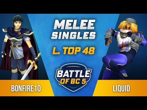 bonfire10 (Marth) vs Liquid (Sheik) - Melee Singles Losers Top 48 - Battle of BC 5
