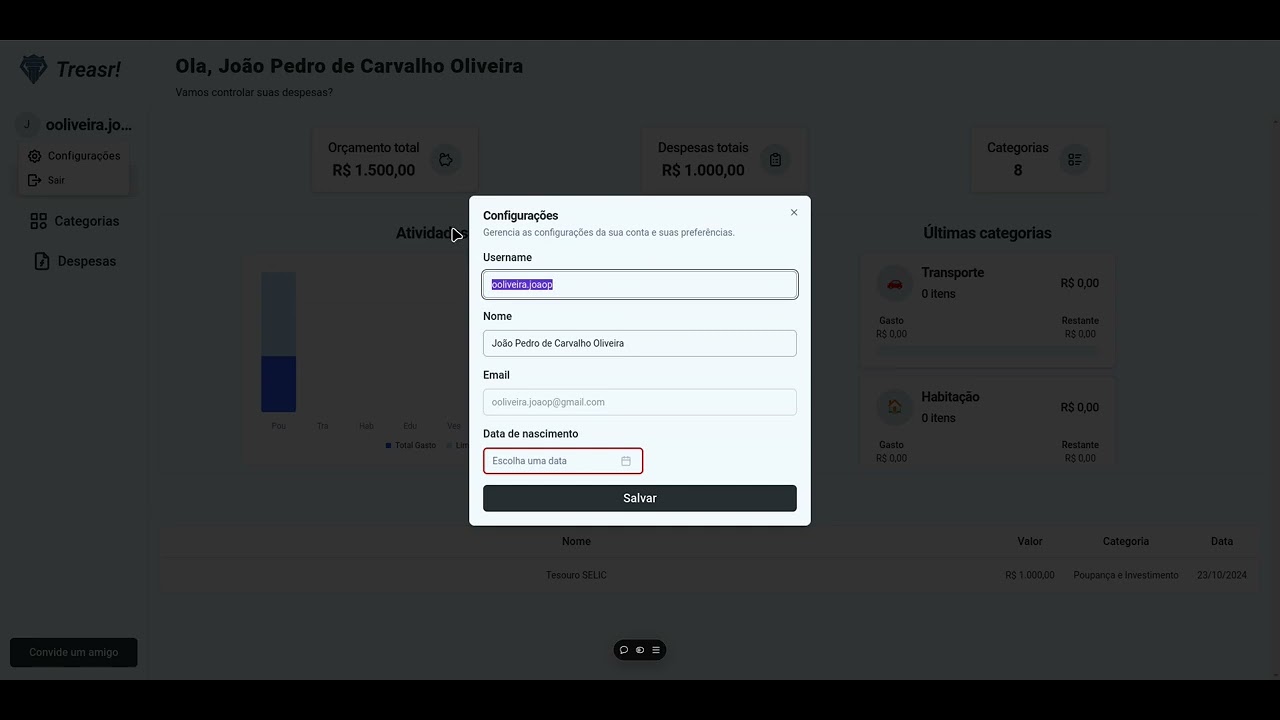 Demonstração do Treasure