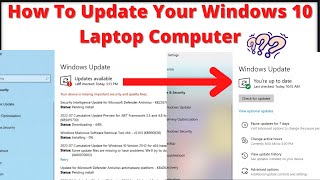 How To Update Your Windows 10 Laptop Computer | how to update windows 10 in laptop | Windows 10 20H2