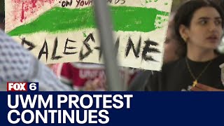 UWM Gaza protests continue into the night | FOX6 News Milwaukee