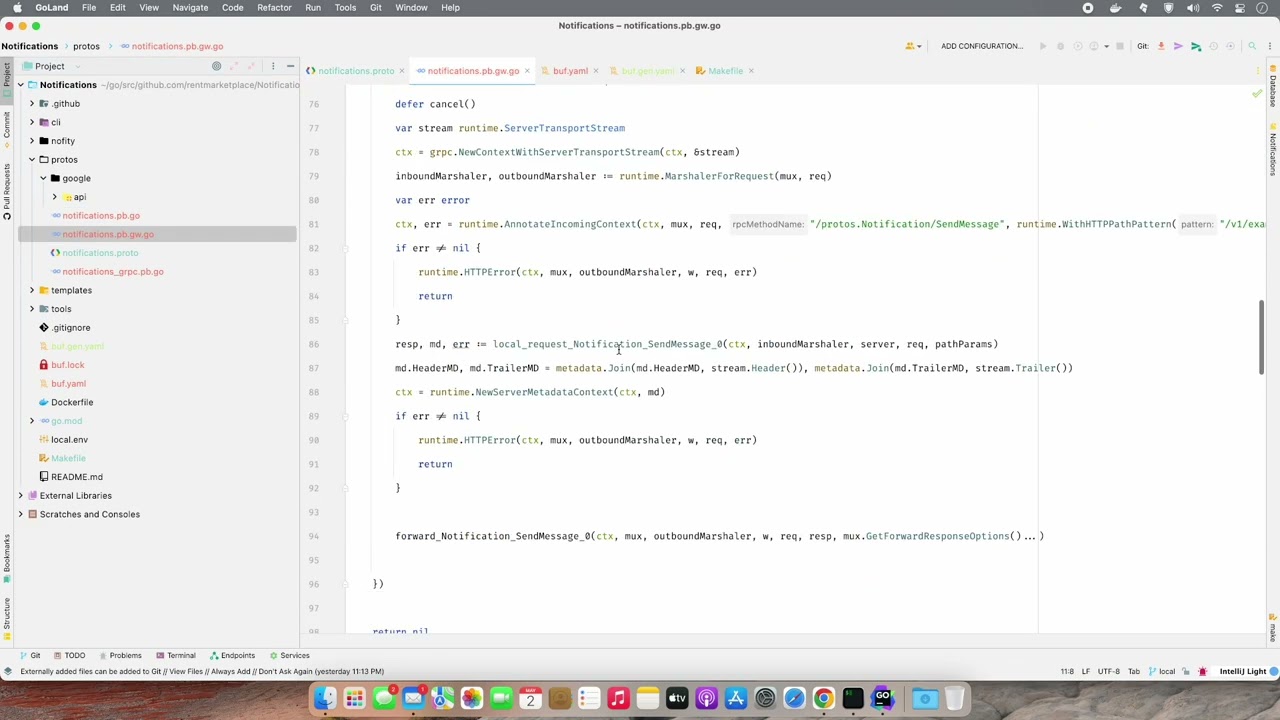 Generate Golang proto buffers for GRPC & HTTP, Goland protobuf autocomplete