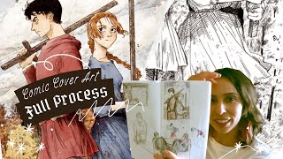 Illustrating my Medieval Comic's Cover Art (for Chapter 3) | Comics Art Vlog