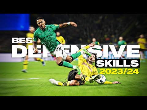 Crazy Football Defensive Skills & Tackles 2023/24 | HD