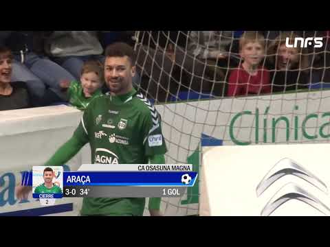 Gol Araça (3-0) Osasuna Magna - Naturpellet Segovia. Jornada 14, Primera División. LNFS
