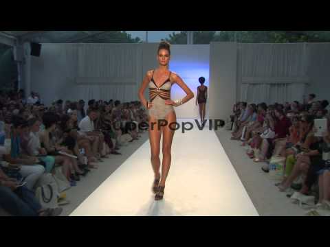Models walk the runway at Aqua Di Lara - MBFW Miami Swim ...