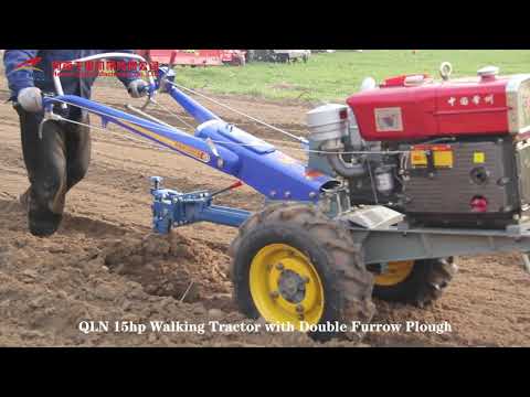 QLN 15hp walking tractor with double furrow plough
