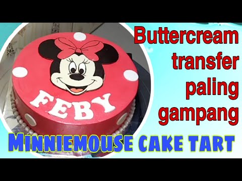 Buttercream transfer minnie mouse cake tart