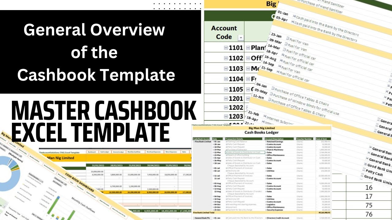 Master Excel Cashbook | Excel Template - General Overview