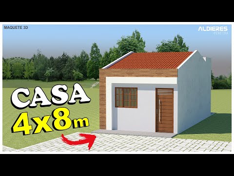 Small house design 4 x 8 meters - Single-story - Popular