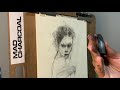 Willow charcoal portrait drawing tutorial