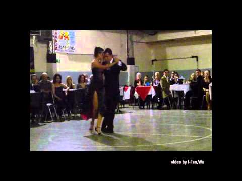  Roxana Suarez  and  Sebastian Achaval  are  dancing  to  the  tango  "  Maleza  "