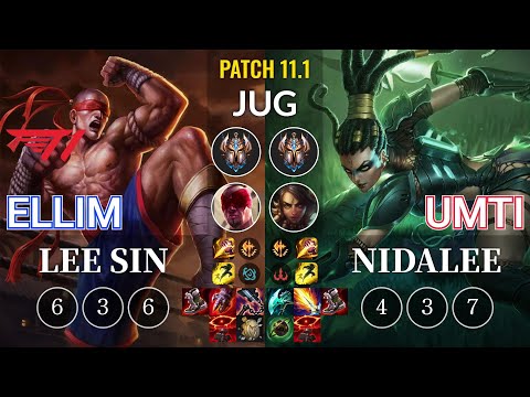 T1 Ellim Lee Sin vs UmTi Nidalee Jungle - KR Patch 11.1