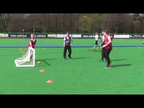 Primary PE lesson ideas for teachers. Hockey - Channel Challenge