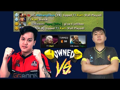 Destroyed! CLeave Damage Is Too Strong Karl Vs Yopaj -- Invoker Vs Kunkka --Top SEA MId Laners