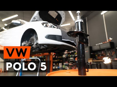 How to change a front shock strut on VW POLO 5 Saloon [TUTORIAL AUTODOC]