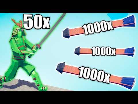 50x ZOMBIE SAMURAI GIANT vs 1000x OVERPOWERED UNITS - TABS | Totally Accurate Battle Simulator 2023