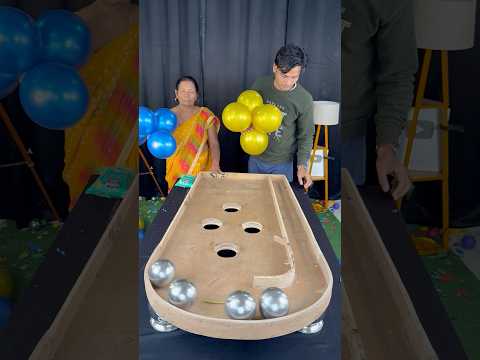 Mother vs son four steel ball roll collect hole wow amazing win chips five three four 644804#shorts