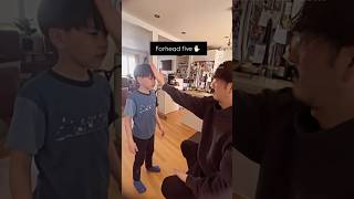 【モントリオール親子】 Forehead Five Challenge 🫲🏻👦🏻👨🏻🫱🏻おでこタッチチャレンジ👦🏻👨🏻 #dadlife